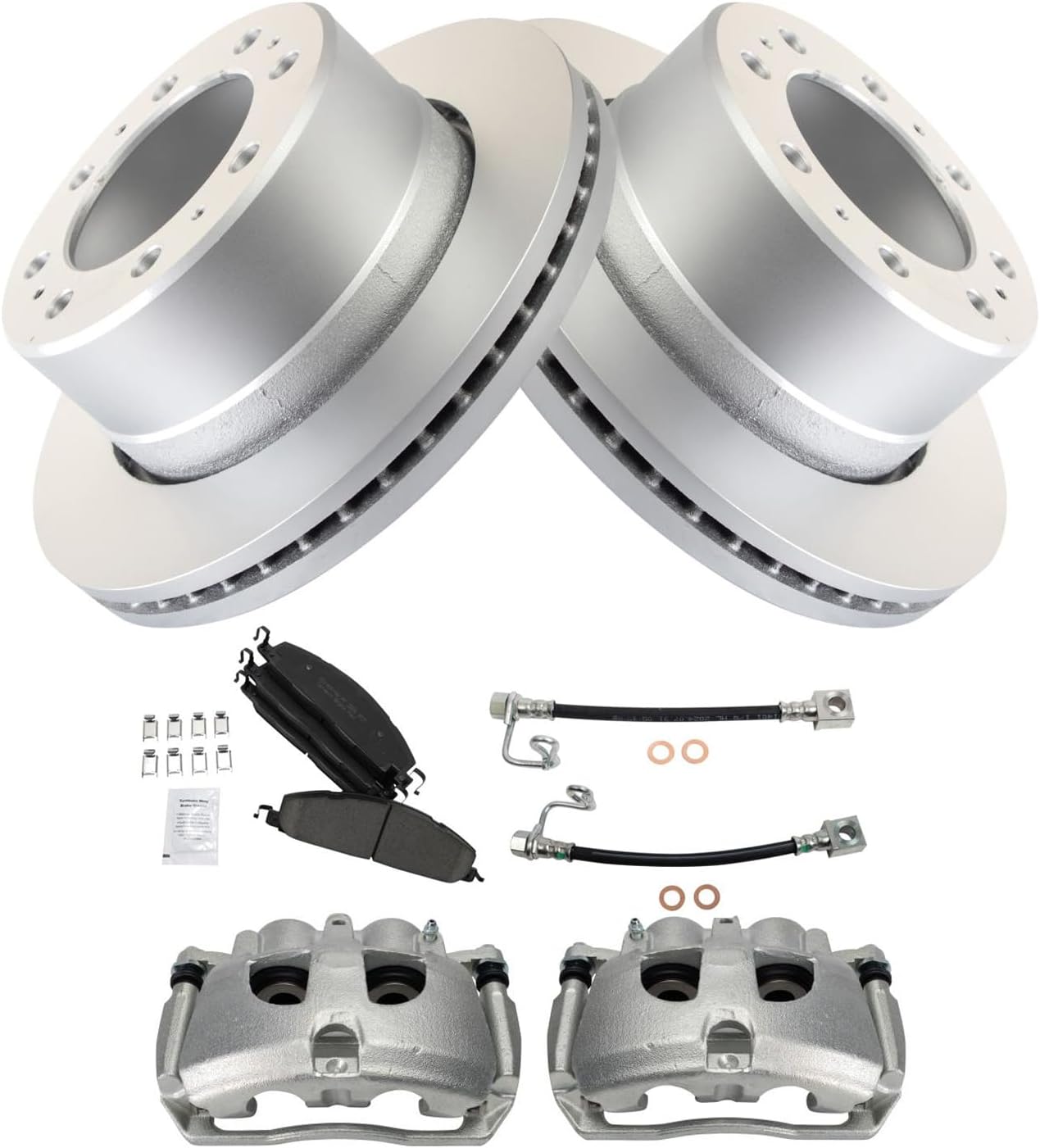 TRQ Rear Brake Pad & Rotor Kit for 2014-2018 Ram 3500