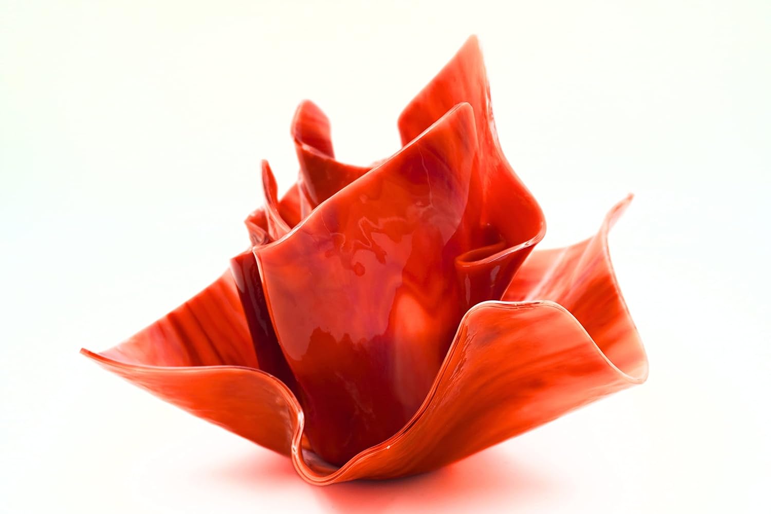 Red Autumn Pearl Opal Vase Dish Set with Free Candle Refill