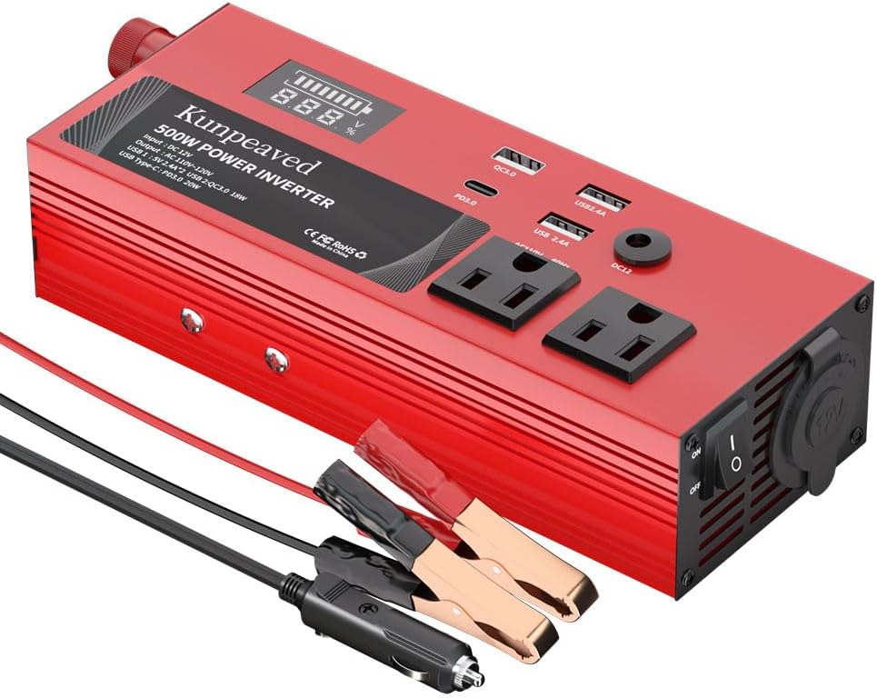 500W Power Inverter DC 12V to 110V Car Charger Converter