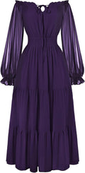 Scarlet Darkness Renaissance Off Shoulder Smocked Waist Maxi Dress on