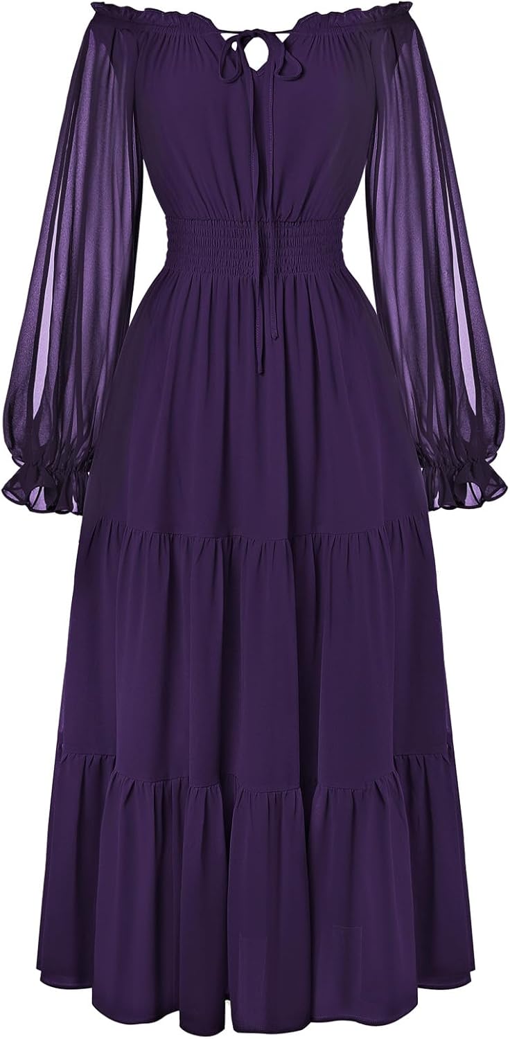 Scarlet Darkness Women Renaissance Off Shoulder Maxi Dress Review