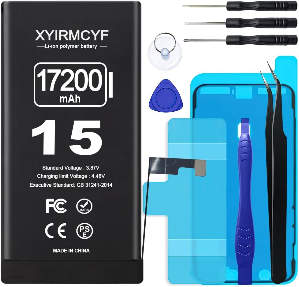 17200mAh Super Capacity Battery for iPhone 15 with Tools