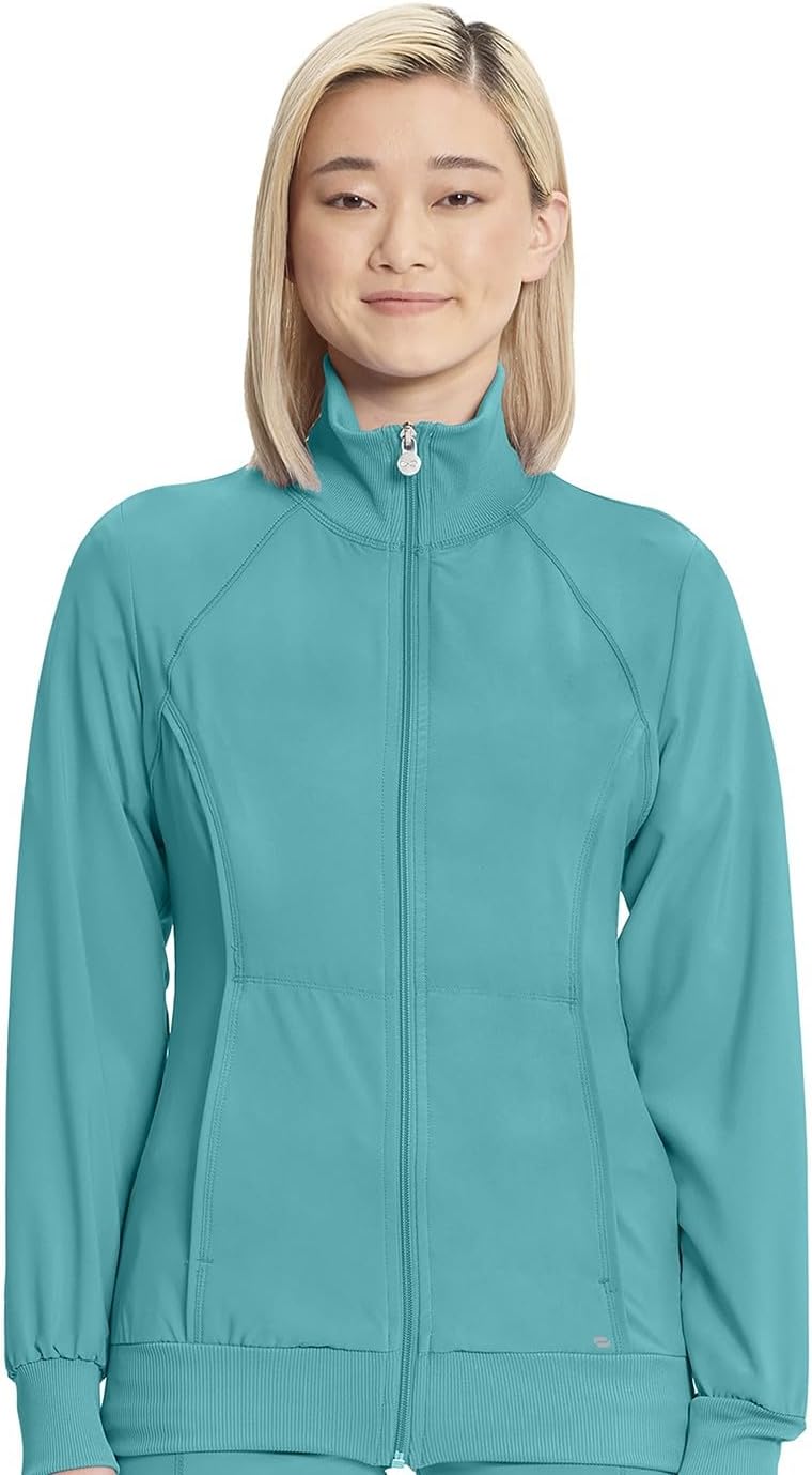Cherokee Infinity Zip Front Scrub Jackets for Women, 4-Way Stretch