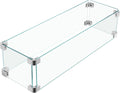 23x7x5.5 Fire Pit Glass Flame Wind Guard - Clear Tempered Shield