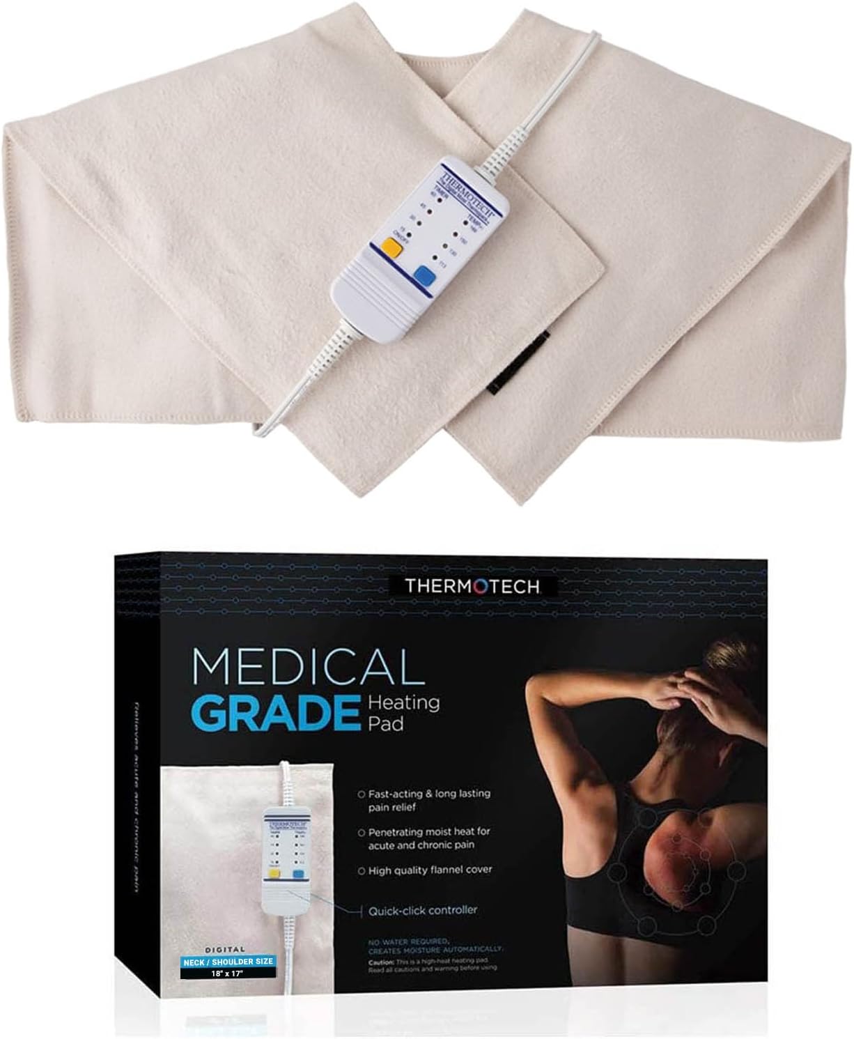 Medical Grade Heating Pad for Back Pain and Cramps Relief