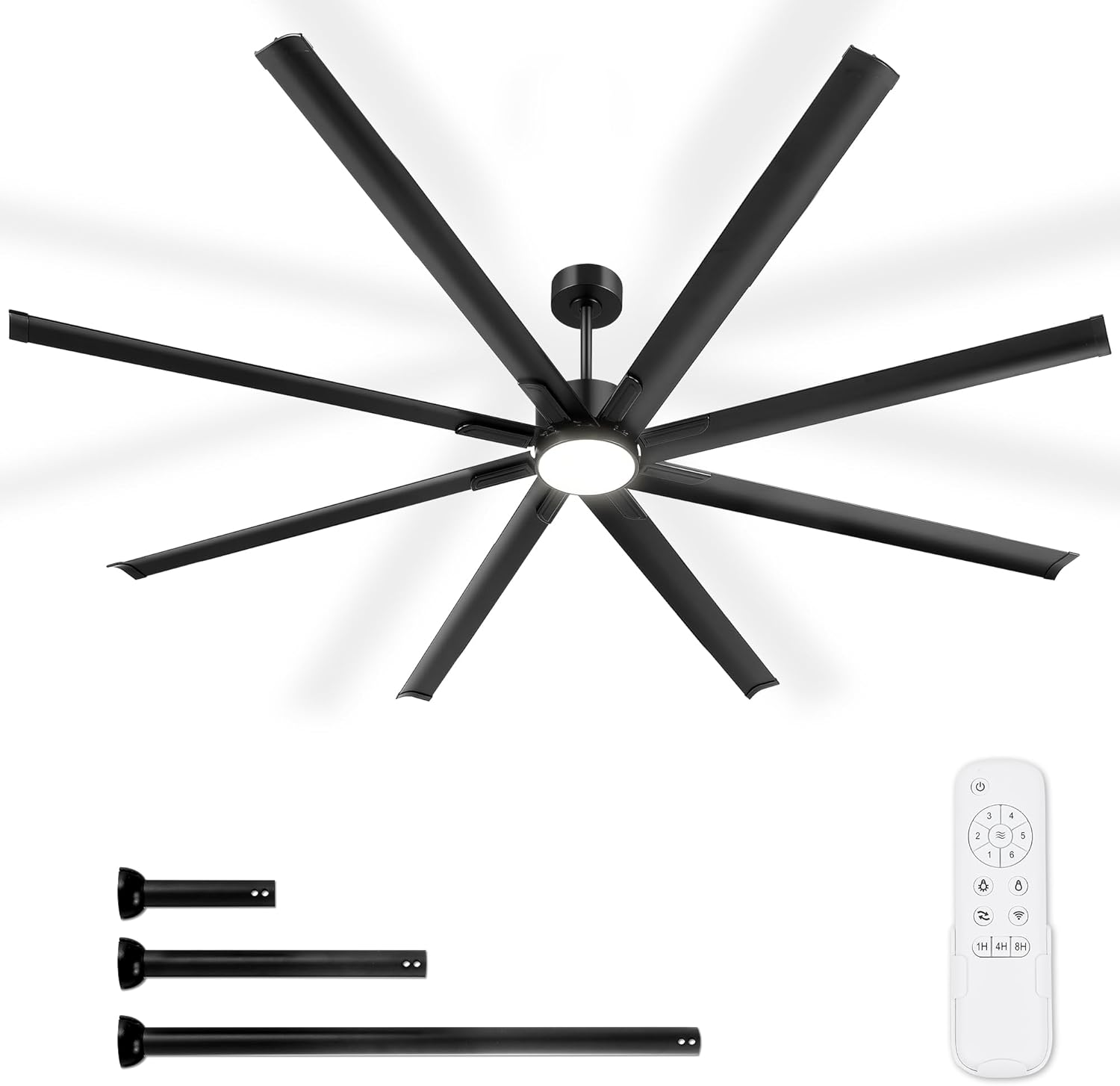 ZMISHIBO 96 Inch Industrial Ceiling Fan with Lights and Remote