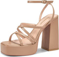 Platform Chunky Heels for Women with Square Toe - 12cm Block Heel