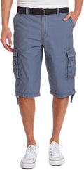 Mens Cordova Belted Messenger Cargo Shorts - Longer 15in Inseam