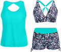 Yonique 3 Piece Swim Set for Women with Boy Short Style