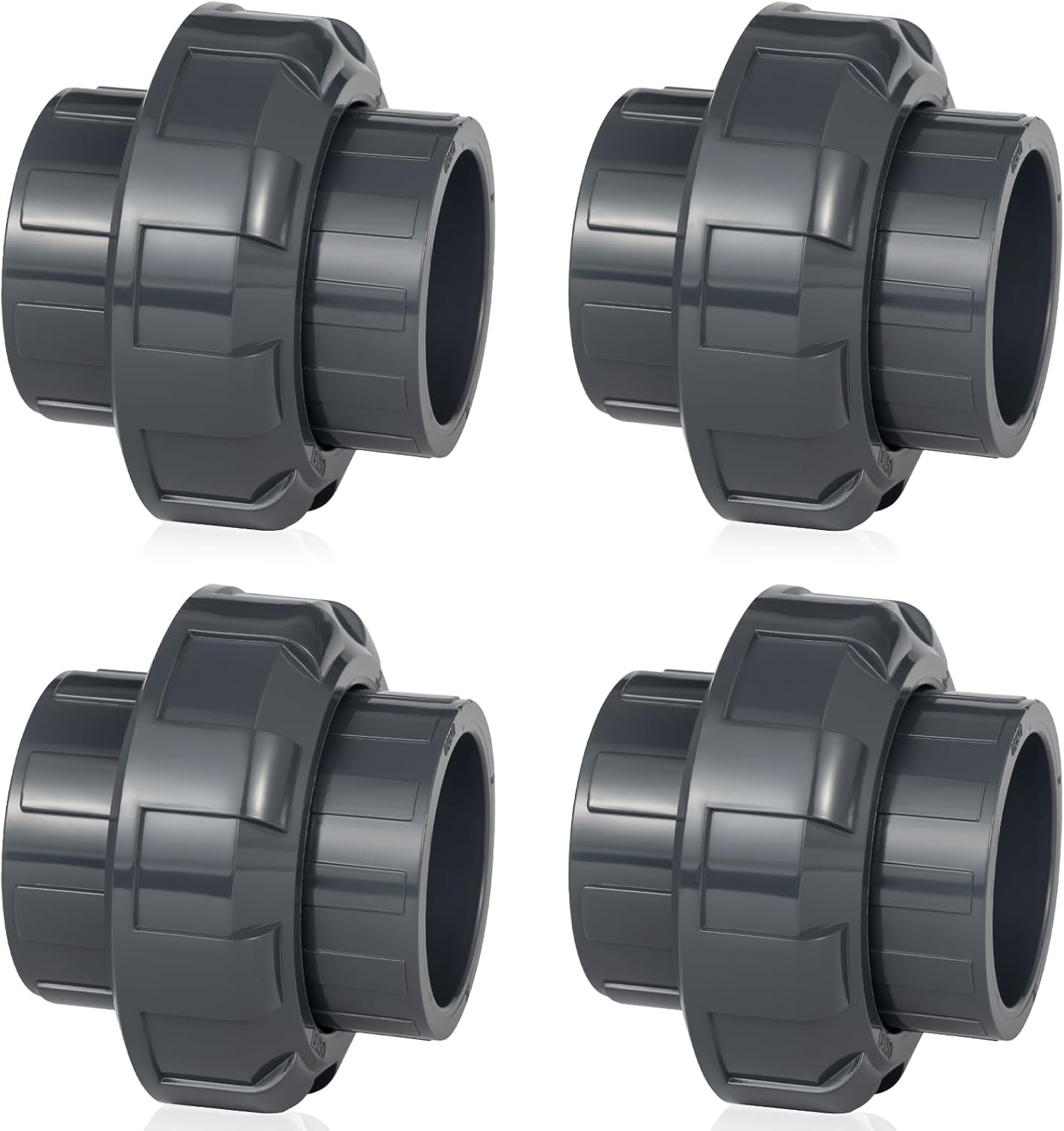 2 Inch PVC Union Pipe Fitting 4-Pack for Pool Pumps & Irrigation