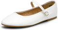 Women's Mary Jane Ballet Flats - Classic Round Toe Comfortable Fit
