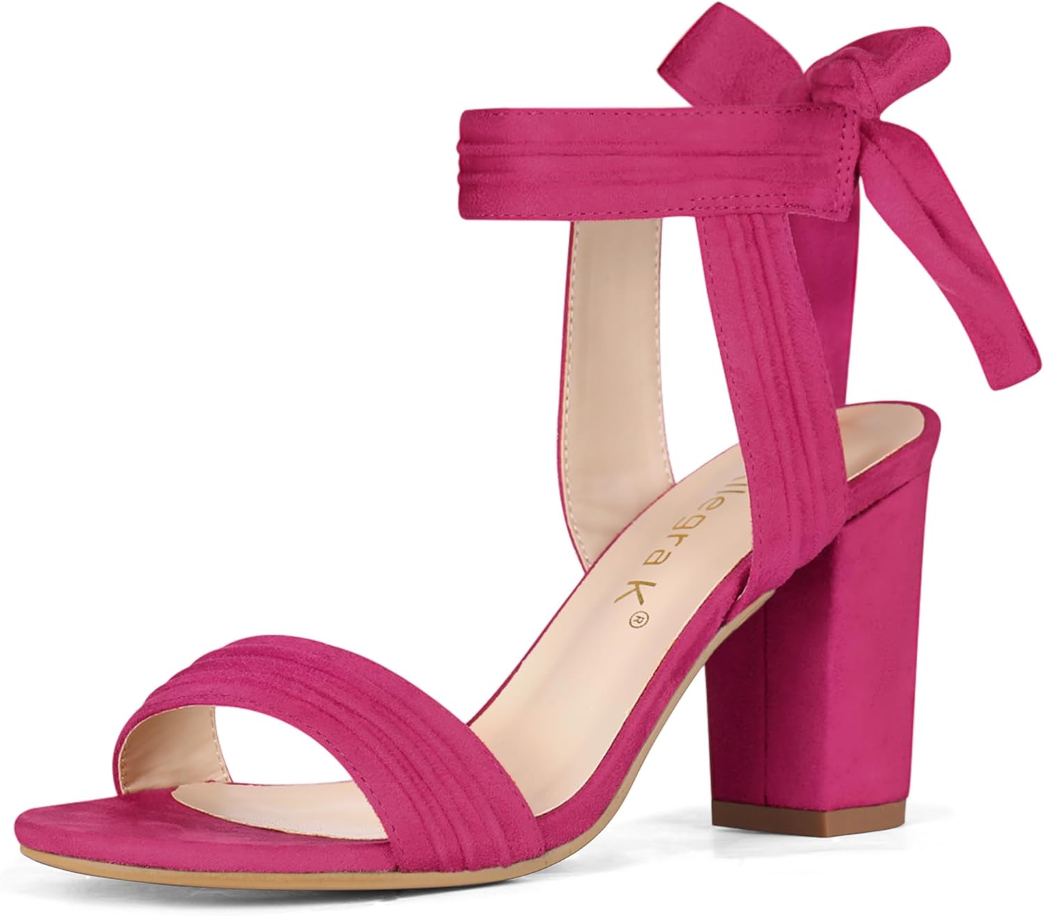 Allegra K Women Open Toe Ankle Tie Back Chunky Heel Sandals