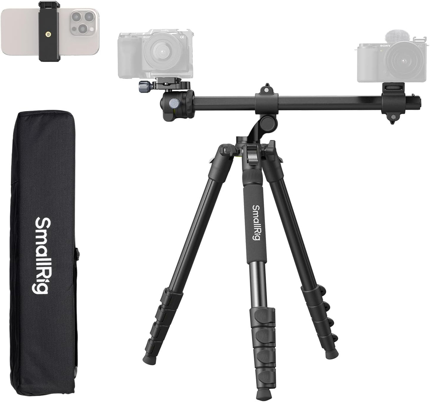 SmallRig CT25 64.5in Horizontal Overhead Tripod for iPhone