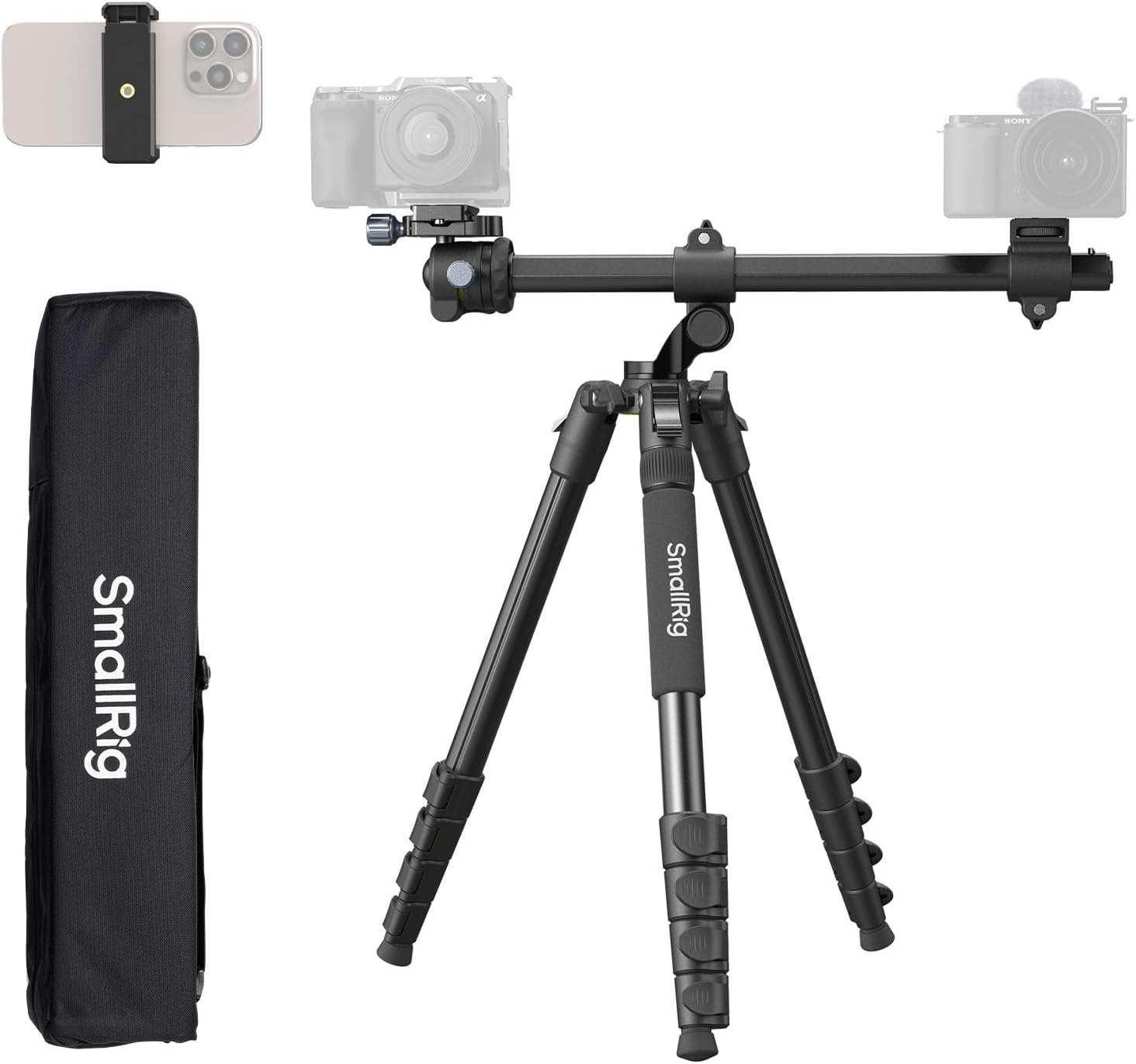 SmallRig CT25 64.5in Horizontal Overhead Tripod for iPhone