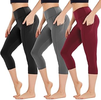 Highdays 3 Pack Leggings for Women with Pockets - Perfect Fit