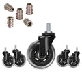 Hirate 3 in Office Chair Casters with 3/8-16UNC Threaded Stem - Smooth