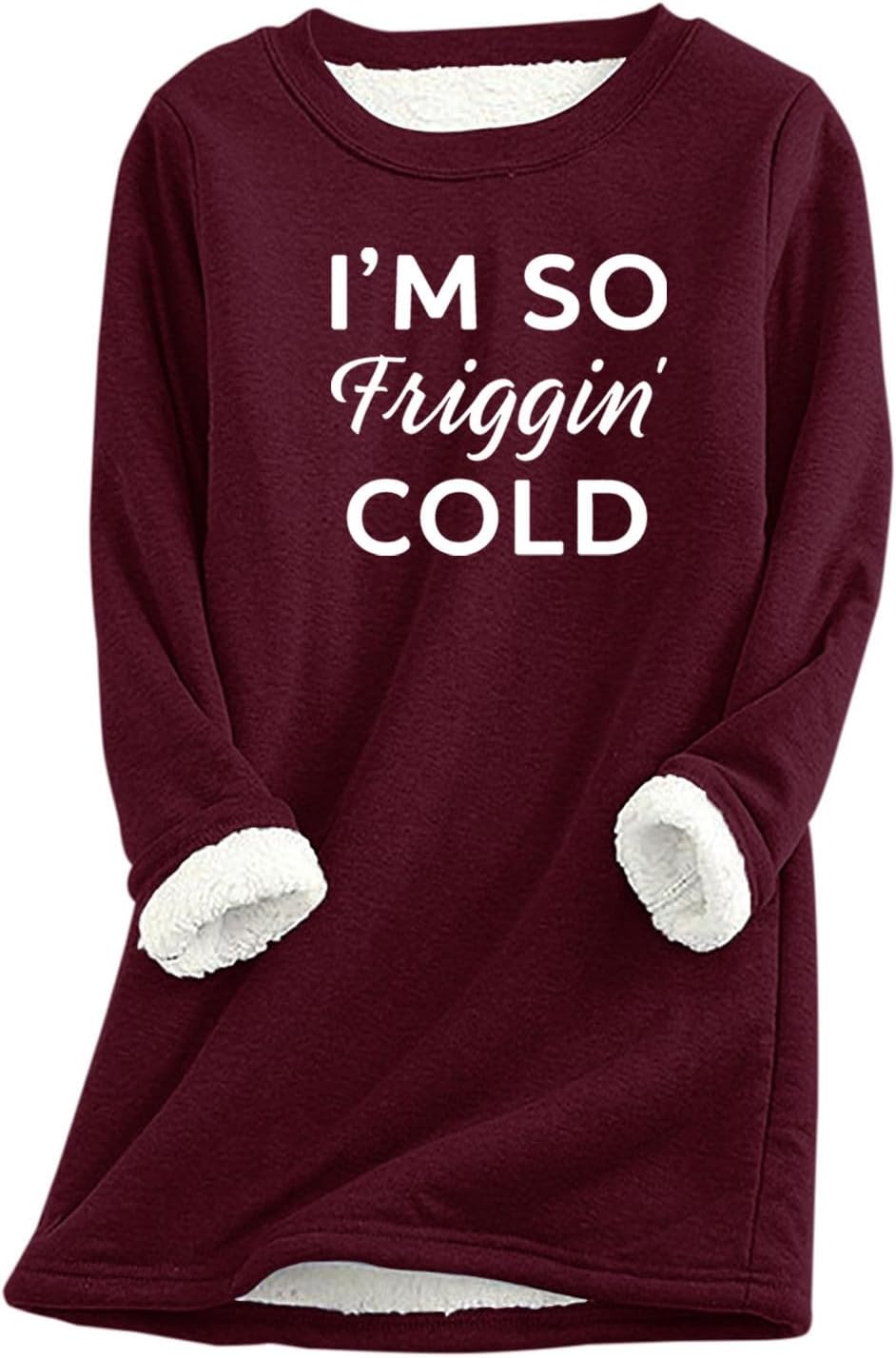 Warm Sherpa-Lined Fleece Sweatshirt by Tawop
