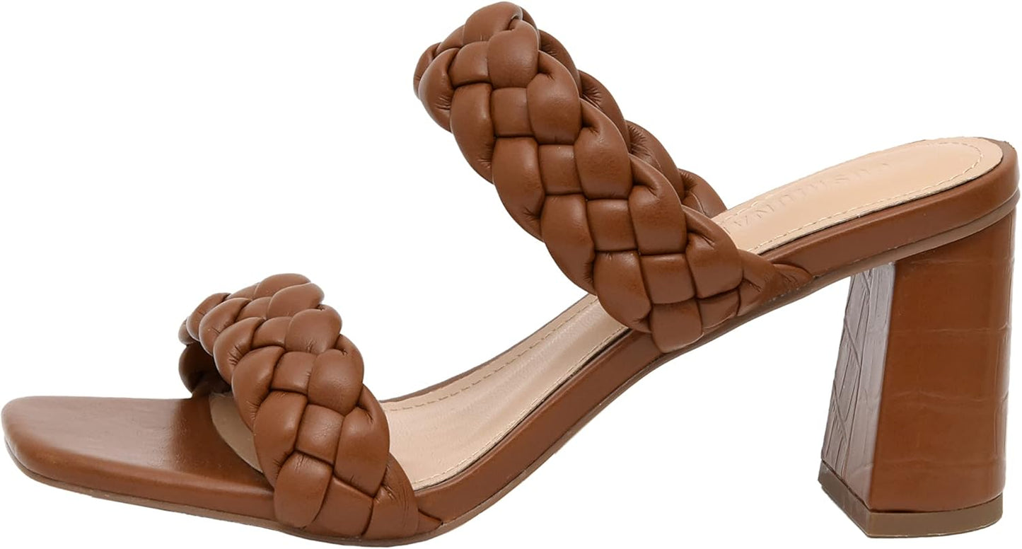 Dunes Iris Braided Heel Sandal with Comfort Foam Padded Insole