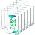 Acrylic Sign Holder 4 x 6 in 24 Pack - Clear Double-Sided Table Frames