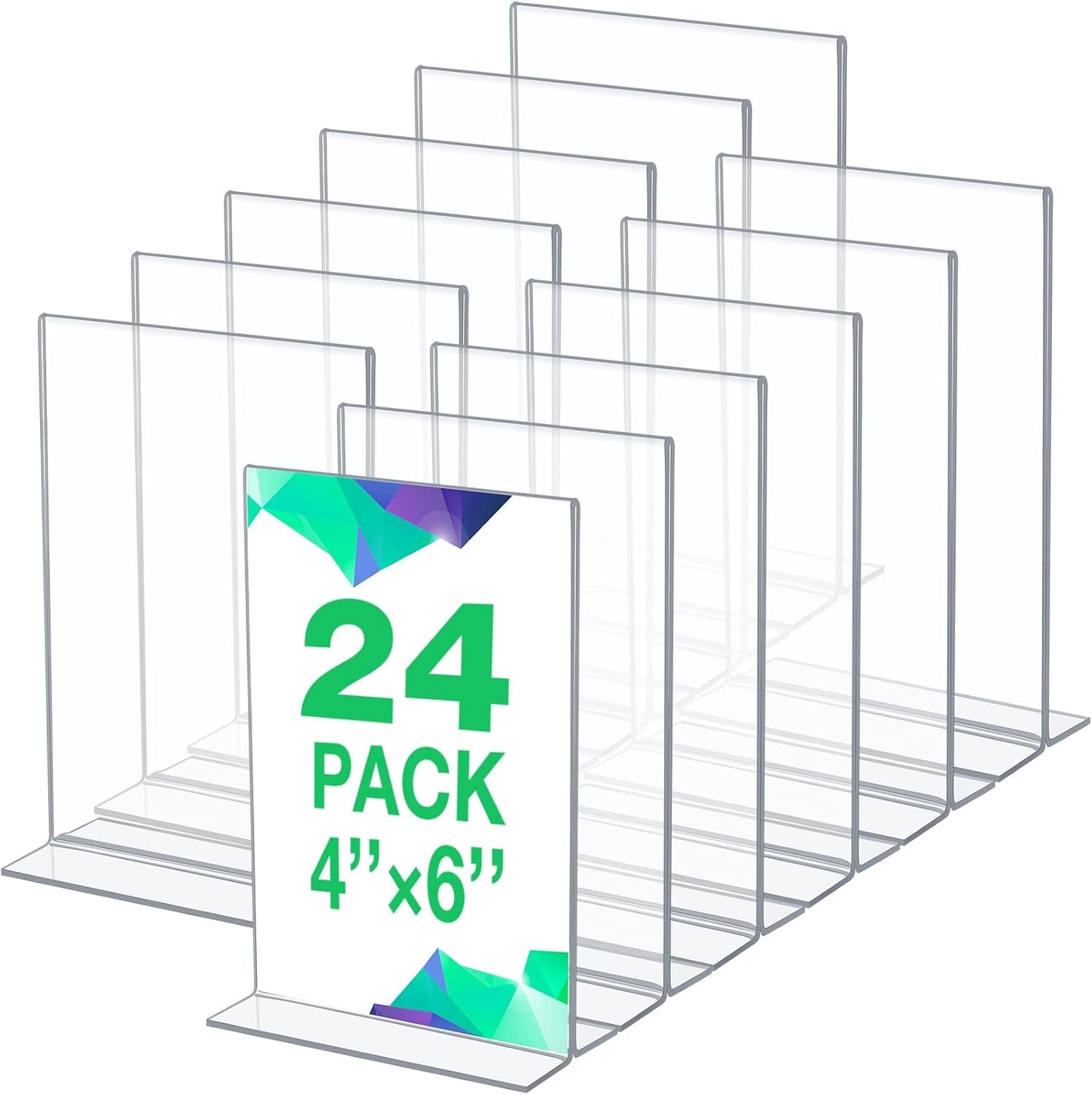 Acrylic Sign Holder 24 Pack for Weddings, Offices, and More