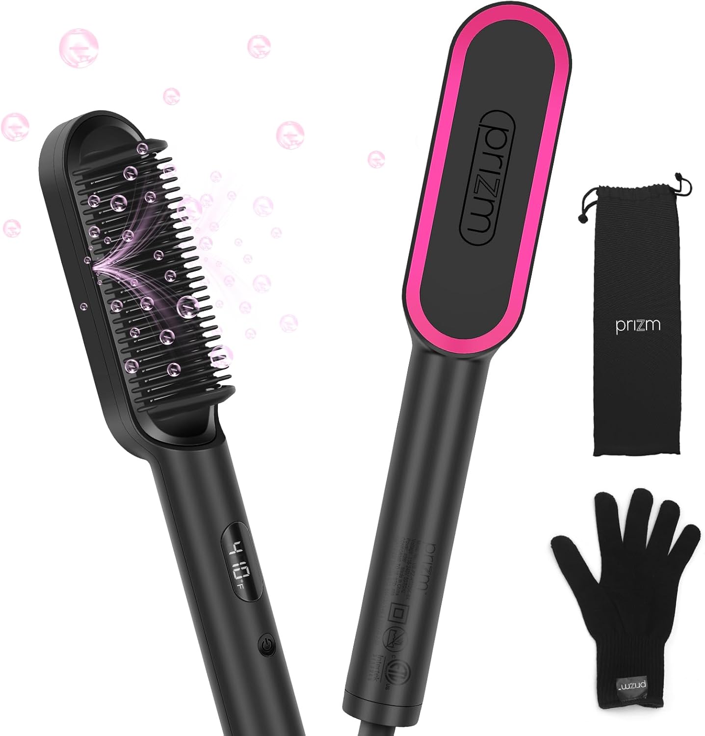 Prizm Hair Straightener Brush for Effortless Styling at Home