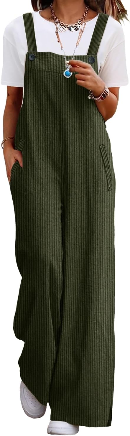 YESNO Women's Casual Corduroy Overalls for Stylish Comfort