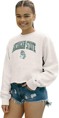 Michigan State Spartans Crop Crewneck Sweatshirt - Vintage Crop
