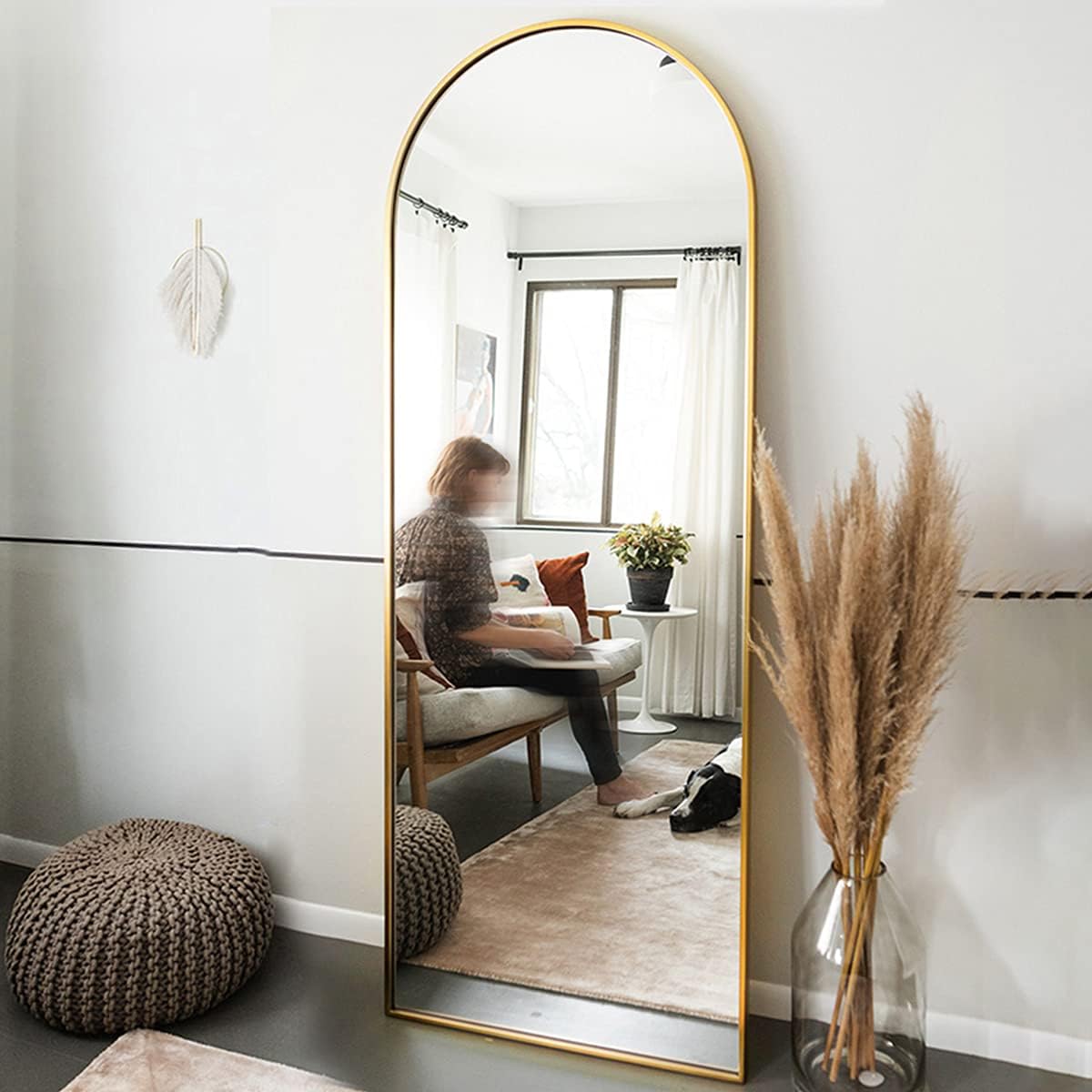 OGCAU Full Length Mirror 65x22 Arched Design for Any Space