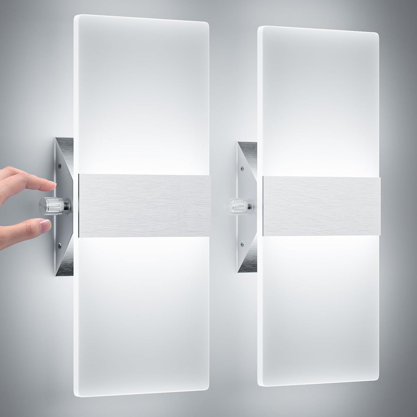 Modern Wall Sconces Set of Two with Adjustable Brightness