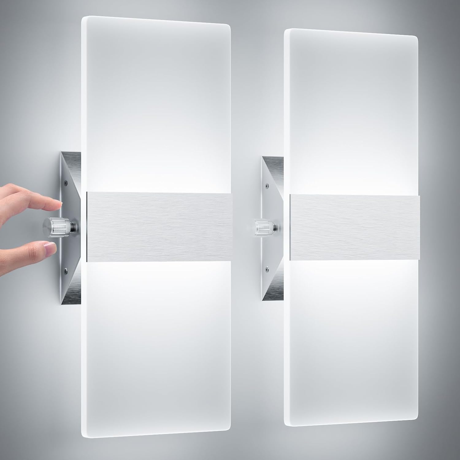 Modern Wall Sconces Set of Two with Adjustable Brightness