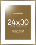 Homeforia Bronze 24x30 Picture Frame with Mat for Stunning Displays
