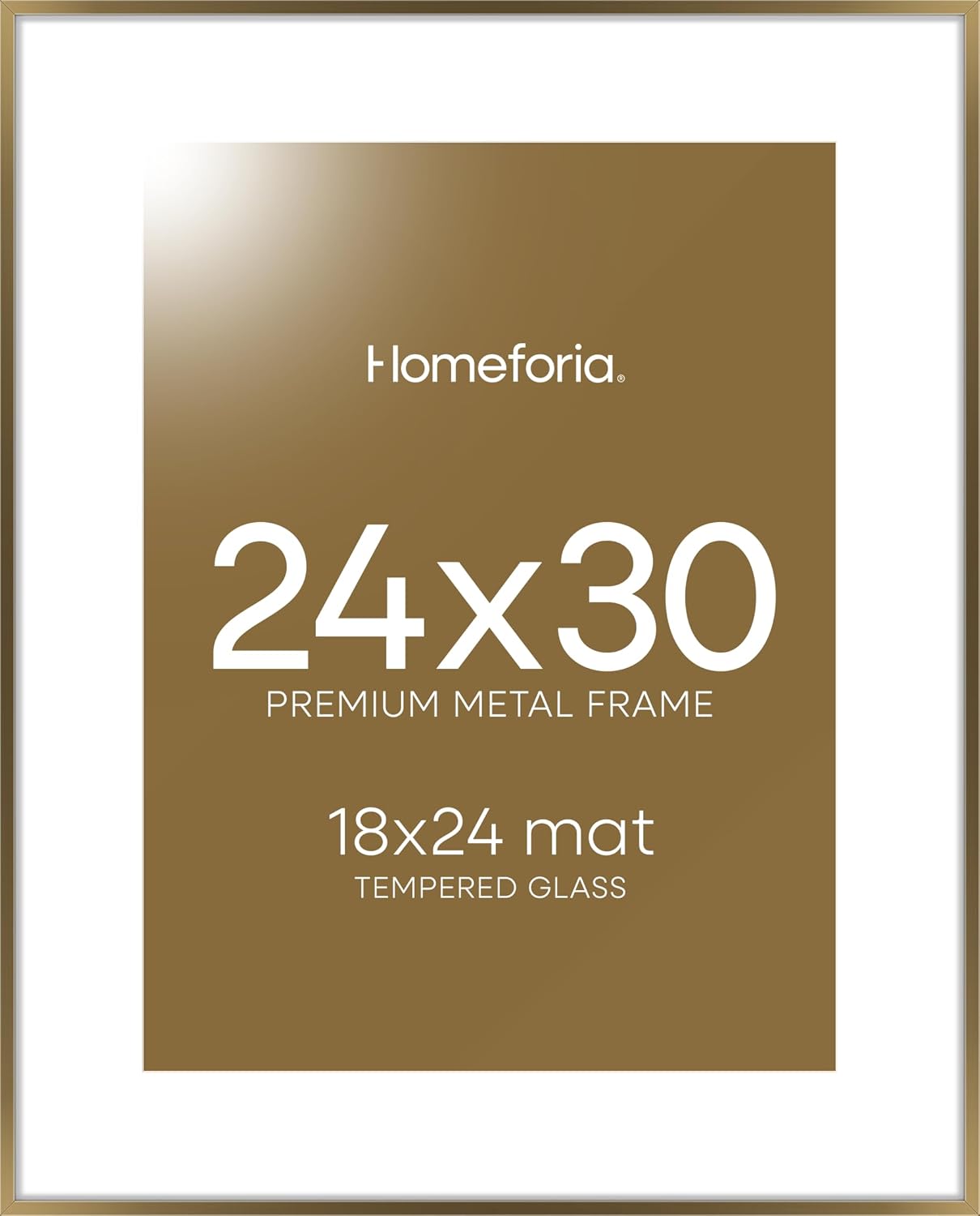 Homeforia Bronze 24x30 Picture Frame with Mat for Stunning Displays