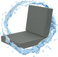 Outdoor Cushions 24 x 24 Deep Seat - Dark Gray Waterproof Comfort