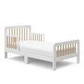 Storkcraft Pasadena Toddler Bed (White with Driftwood) - Safe