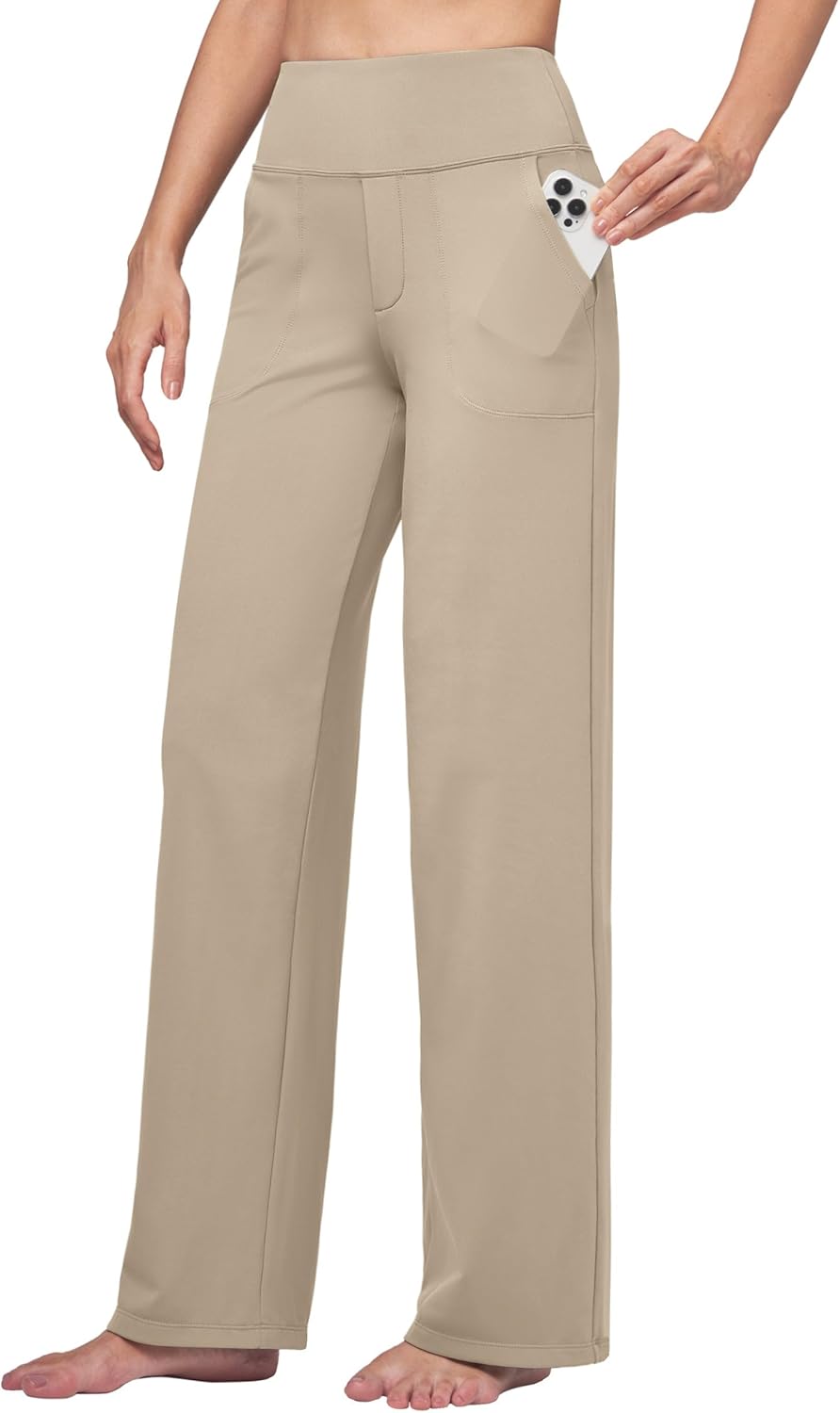 Willit Women's Yoga Pants Wide Leg Dress Work Pants with Pockets