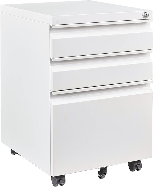 3 Drawer File Cabinet with Wheels for Home Office Organization