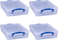 Really Useful Box 4 Liter Clear Stackable Storage Container - Secure