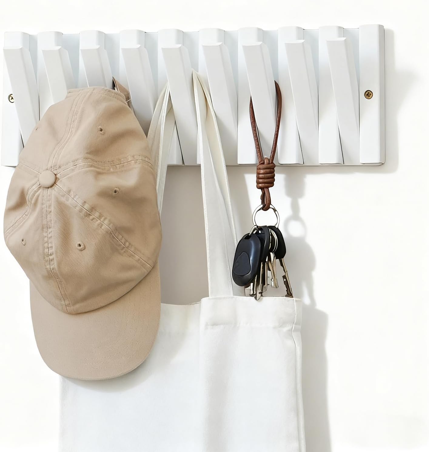 Wall Mounted Coat Rack with 9 Retractable Hangers for Entryway