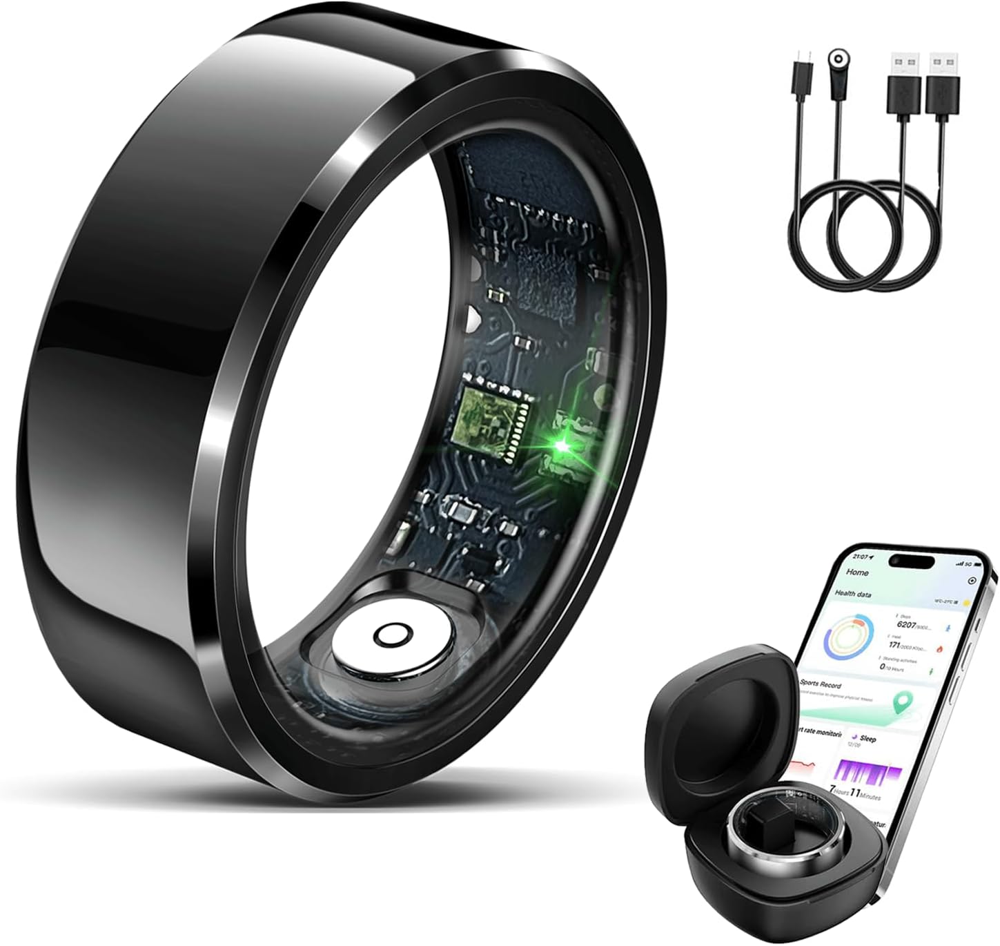 Smart Ring for Health Tracking, Waterproof Fitness Tracker