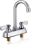 Leak-Free Commercial Sink Faucet 4 in Center 2 Hole - Durable Deck