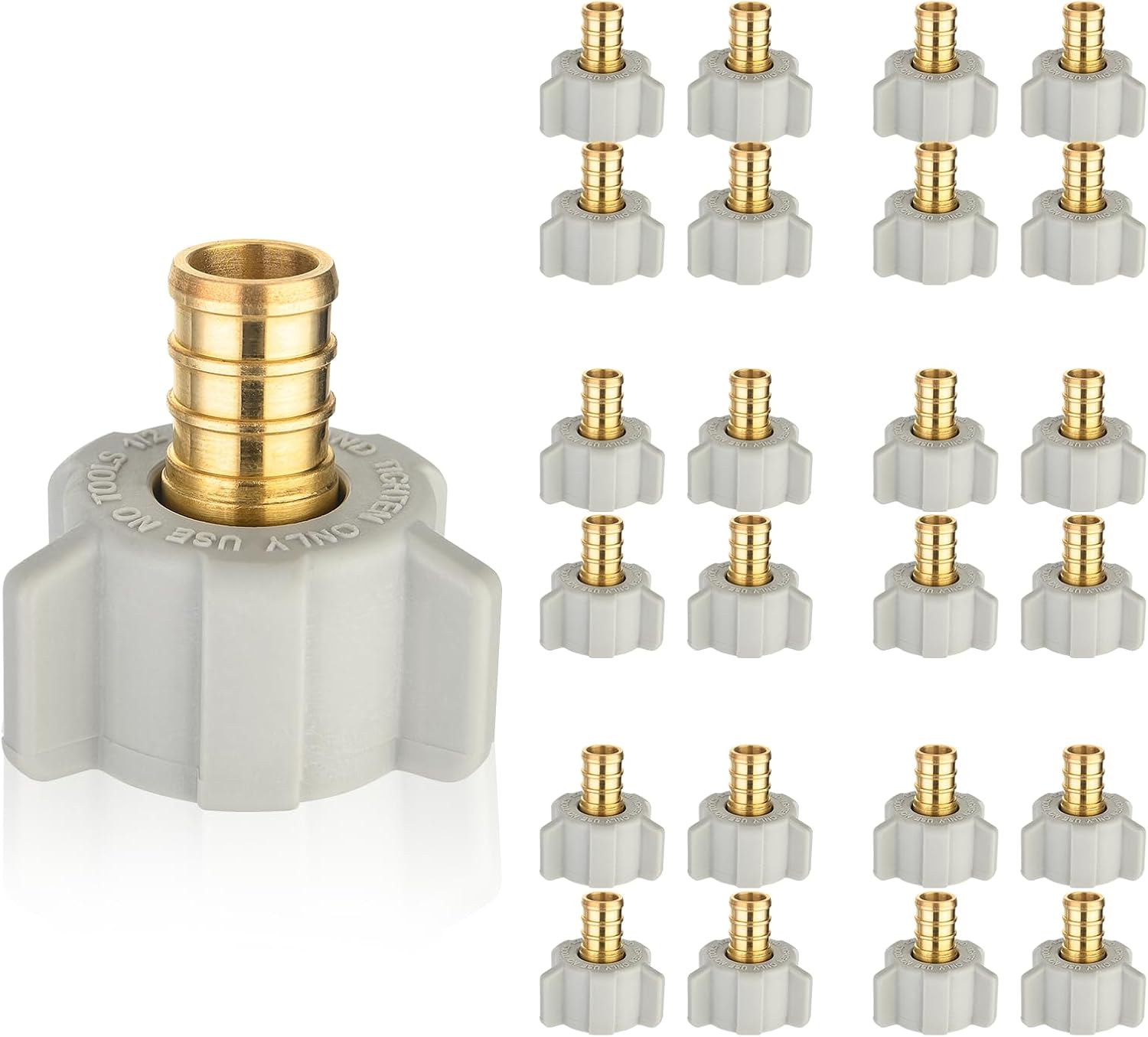 25-Pack PEX Fittings for Plumbing, Brass Crimp Swivel Adapters