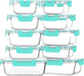 10-Pack Glass Food Storage Containers with Lids - Green Airtight Set