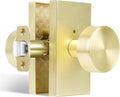 Privacy Gold Door Knob Interior with Lock for Bedroom Bathroom