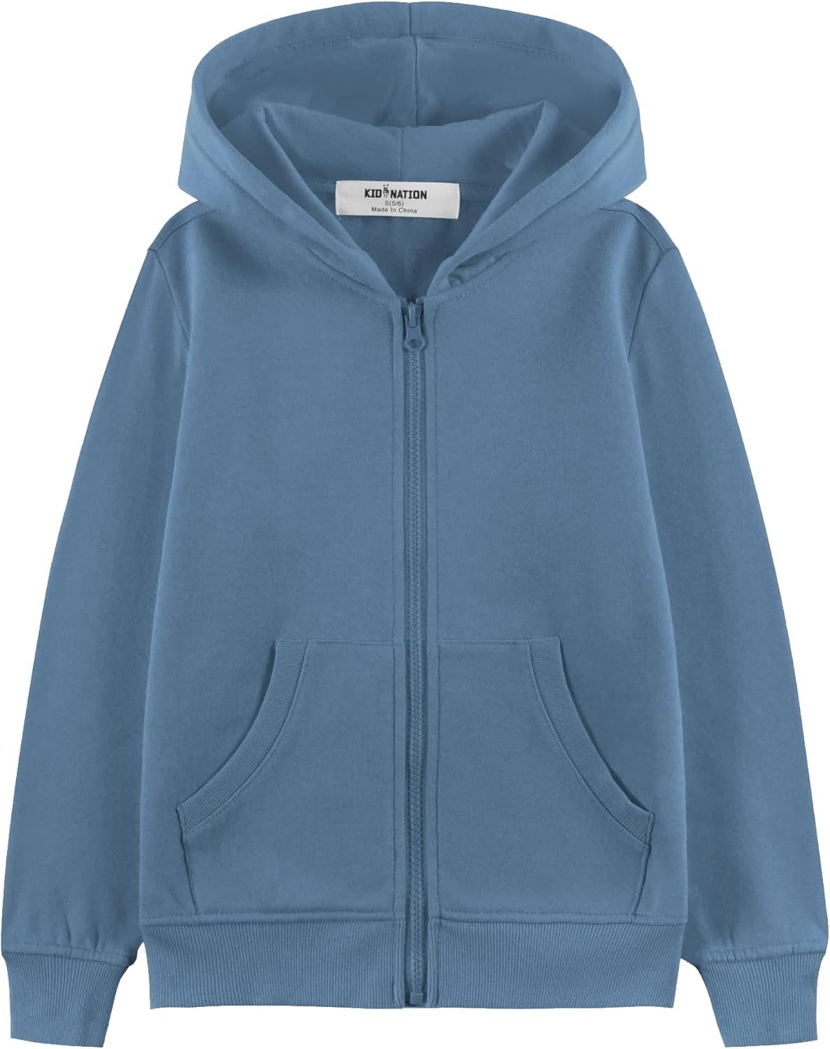 Kid Nation Kids Soft Brushed Fleece Zip-Up Hoodie for Comfort