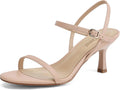 Women's Strappy Round Open Toe Kitten Heels - Comfortable Dress Heeled