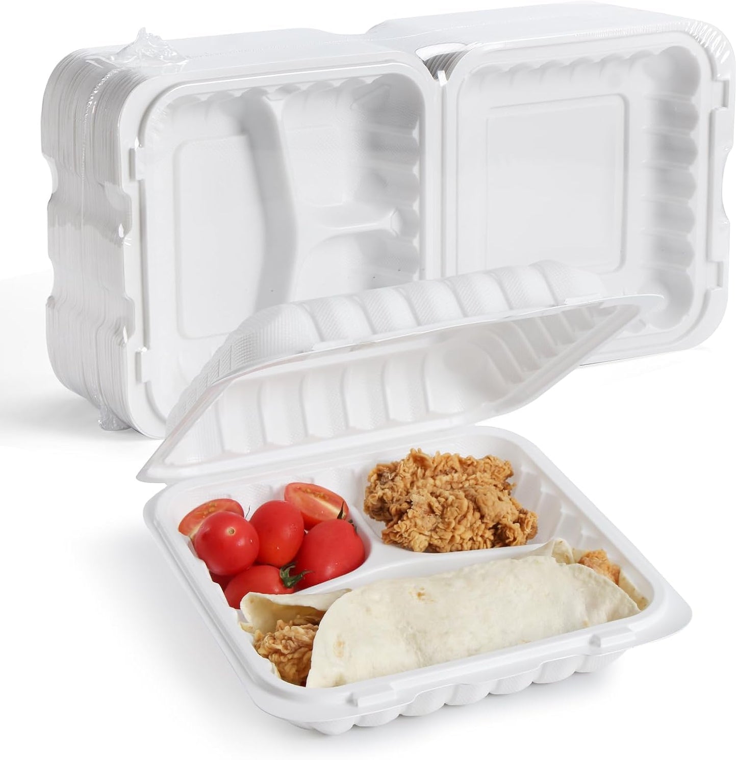 YANGRUI Food Containers 100 Pack - Durable BPA Free Takeout Boxes