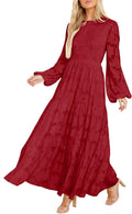 MITILLY Floral Smocked A-Line Maxi Dress - Elegant Tiered Style