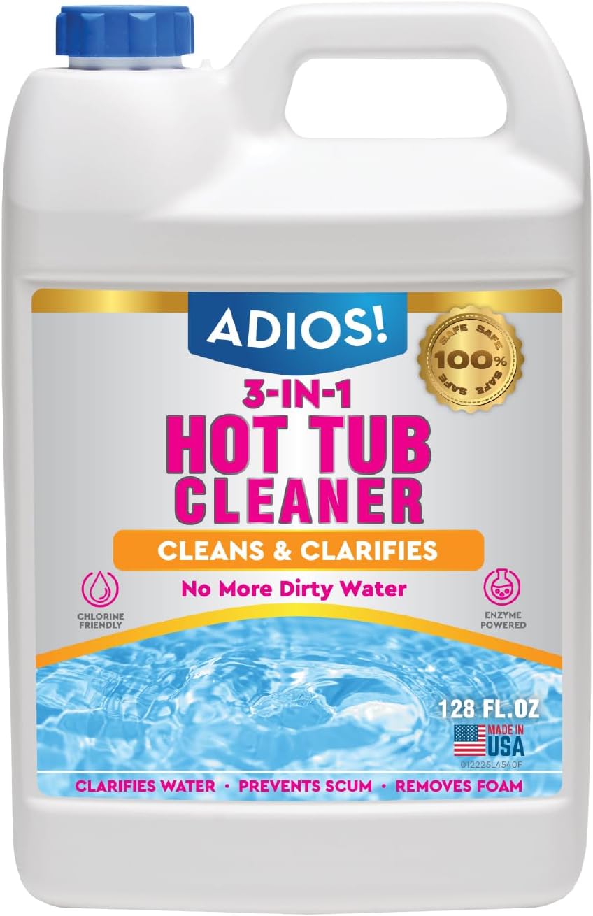 3-in-1 Hot Tub Cleaner for Chlorine and Bromine Spas - 128oz