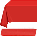 32 Pack Red Plastic Tablecloth for Rectangle Tables - Party Ready