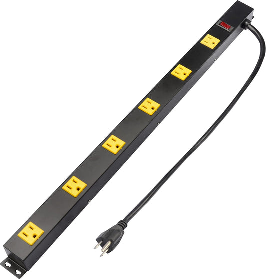 Inland Power Strip: 6 Outlets, Metal Housing, ETL Listed
